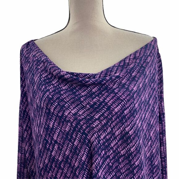 Ana A New Approach Purple Tie Dye Hi-Low Blouse XL - Picture 9 of 11